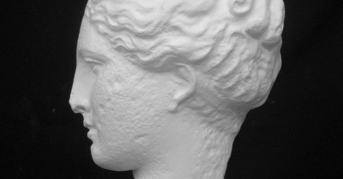 国内発送 S-205 古代ヴィーナス首像（アバタのヴィーナス）｜石膏像ドット 彫刻・オブジェ