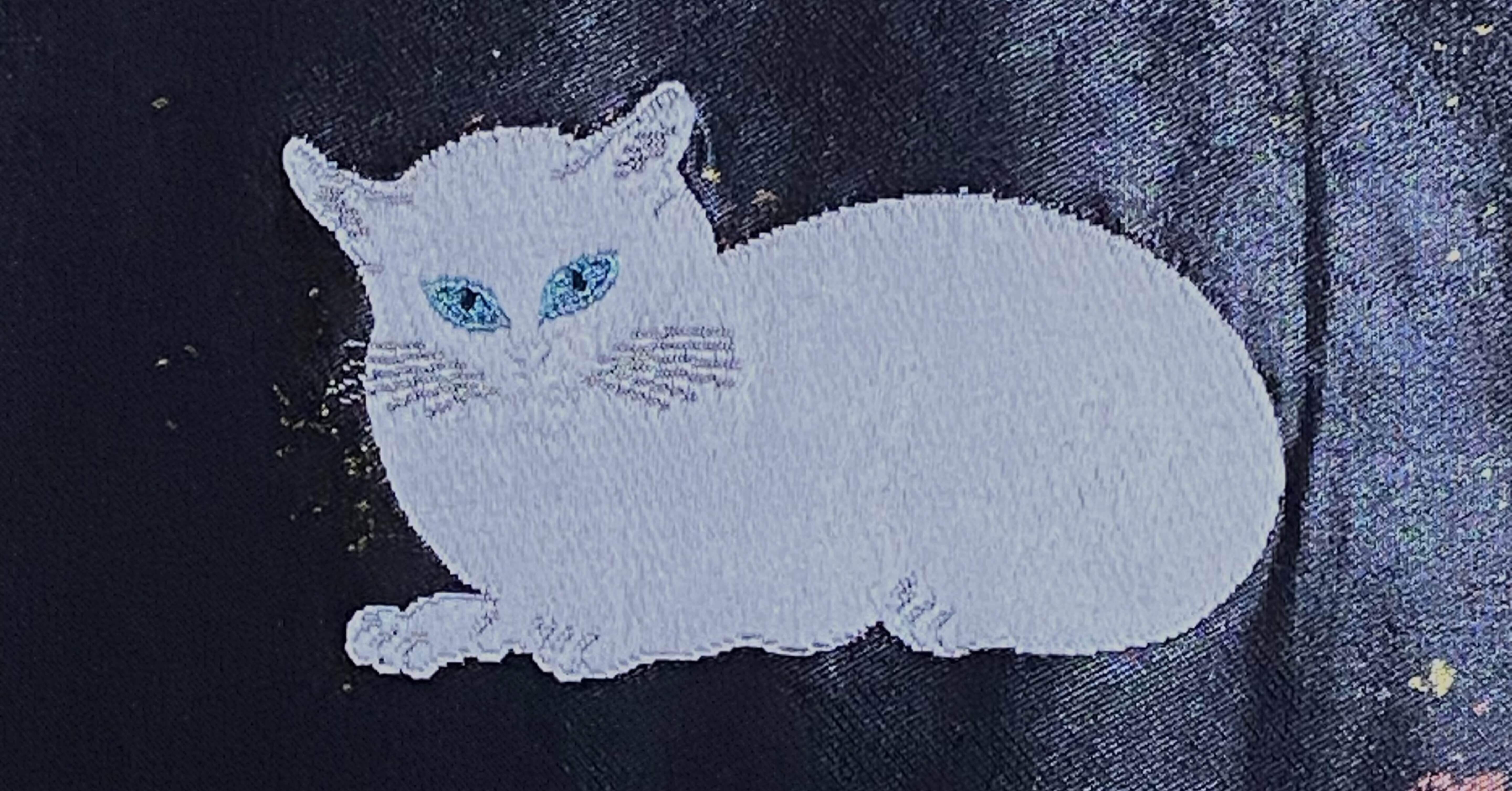 白猫刺繍名古屋帯|夢吉きもの 白猫刺繍名古屋帯|夢吉きもの