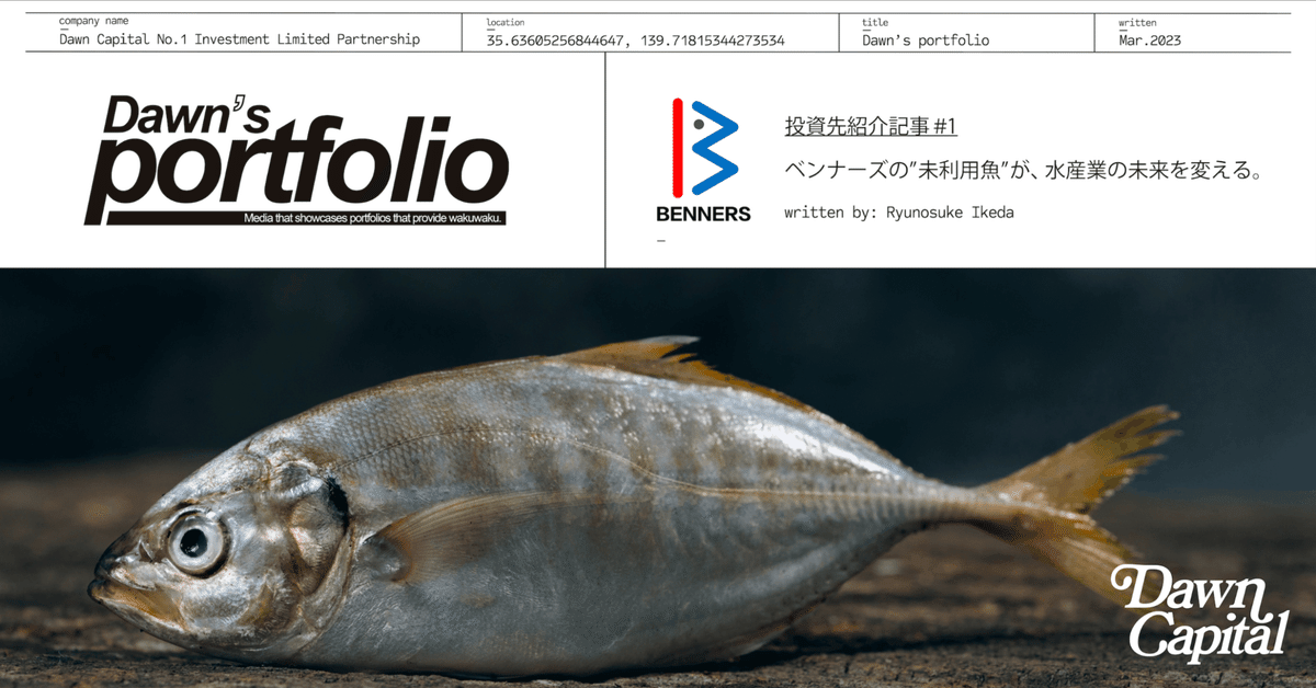 ベンナーズの”未利用魚”が、水産業の未来を変える。 - Dawn's