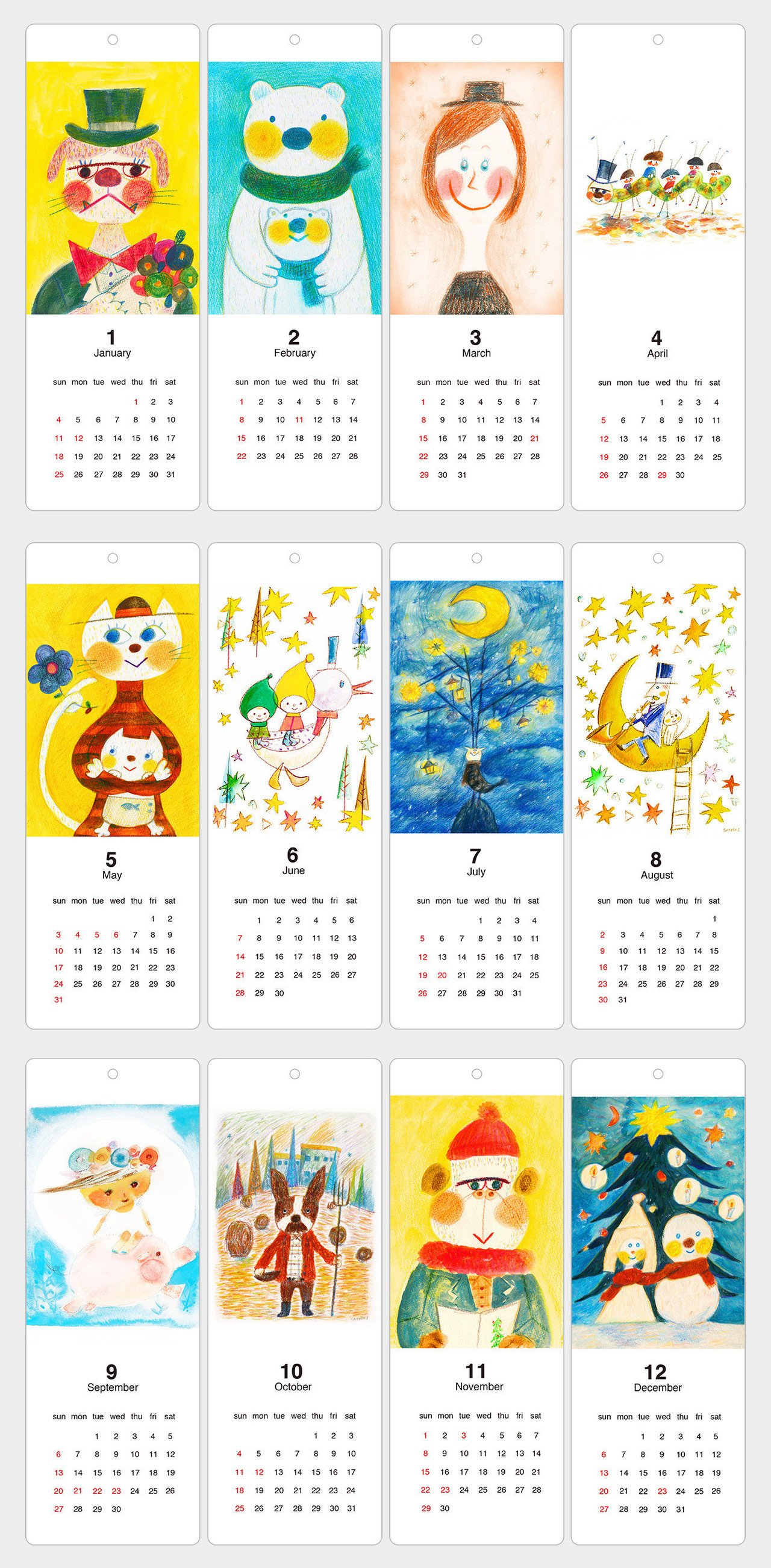 15年イラストカレンダーb販売中 チェックしてみて下さいね Http Minne Com Items 水彩画を中心としたオリジナルイラストのカレンダーです 吊るして飾れる Satoshi Sugiura Note