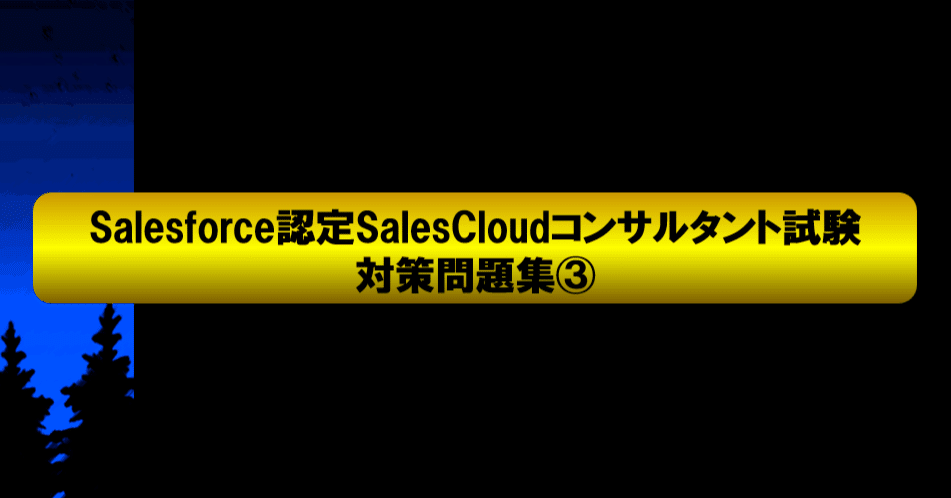 Salesforce認定SalesCloudコンサルタント対策問題集③｜Salesforce過去