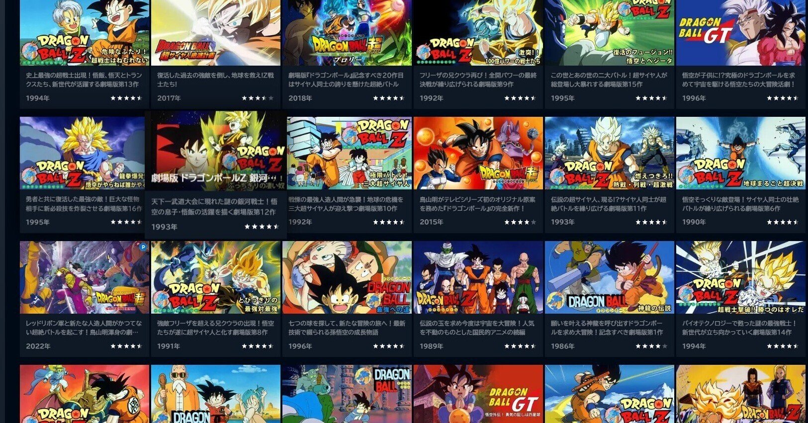 ドラゴンボール THE MOVIES DVD 全17巻 劇場版 ドラゴンボール 映画