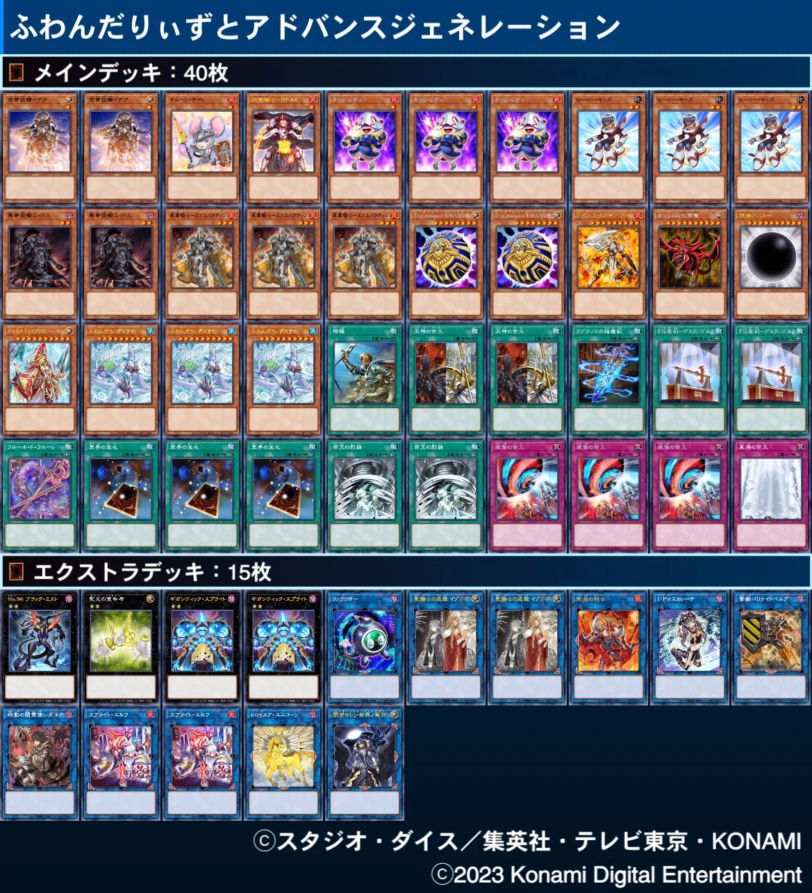 カジュアル用デッキ)ふわんだりぃずとアドバンスジェネレーション