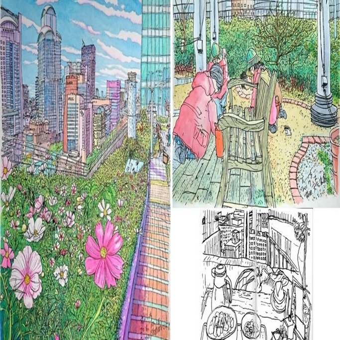 私のスケッチポイント／作品紹介あれこれ＞大阪ステーションシティー