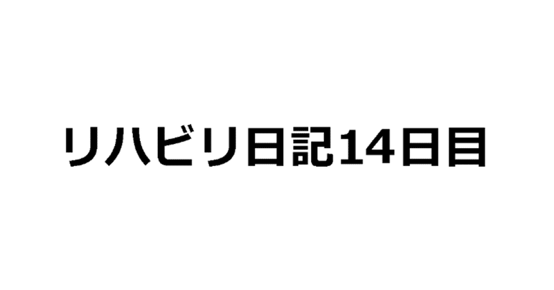 リハビリ日記 2019/02/12（退院14日目）