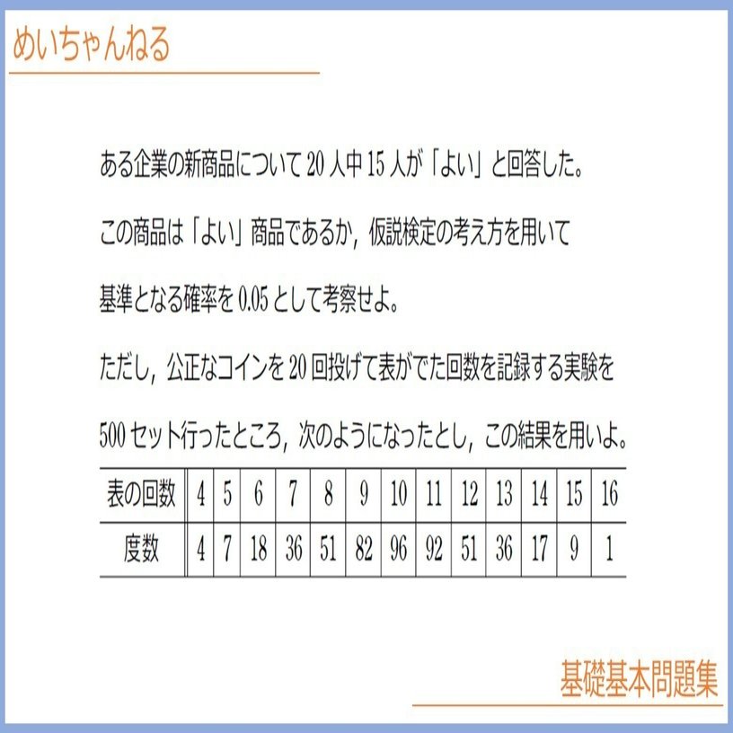 数学Ⅰ・新課程】仮説検定の考え方【確率的に正しさを証明する】｜mei